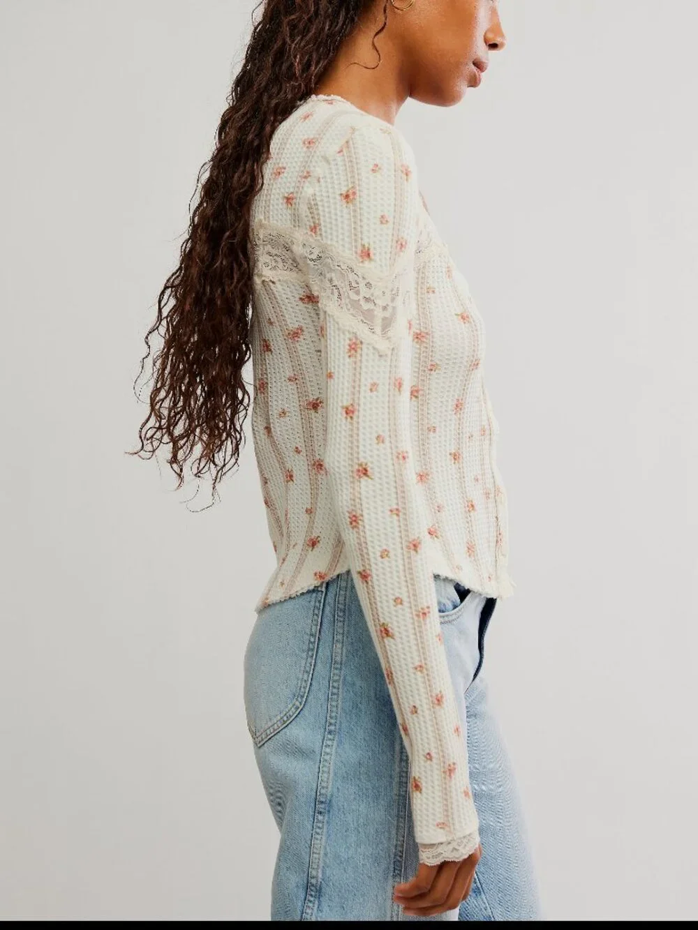 FREE PEOPLE Let's Party Printed Cardi / Tea Combo